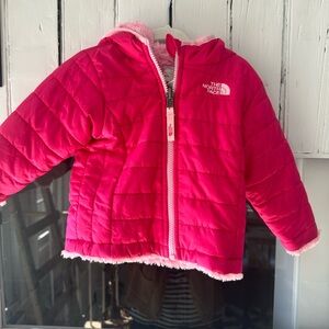 The North Face Soft Pink Faux-Fur Infant Jacket, 6-12 months